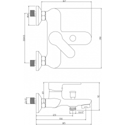 Bateria wannowa naścienna TURIS BKT 010D